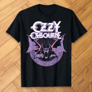 Ozzy Osbourne Bat Graphic T-Shirt Reprint Heavy Metal Tee